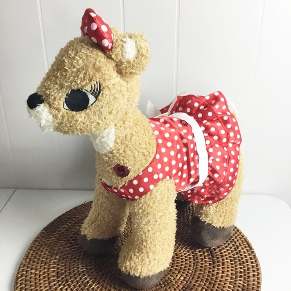 BUILD A BEAR CLARICE RUDOLPH RED NOSED REINDEER W COAT STUFFED ANIMAL PLUSH TOY - Picture 1 of 4
